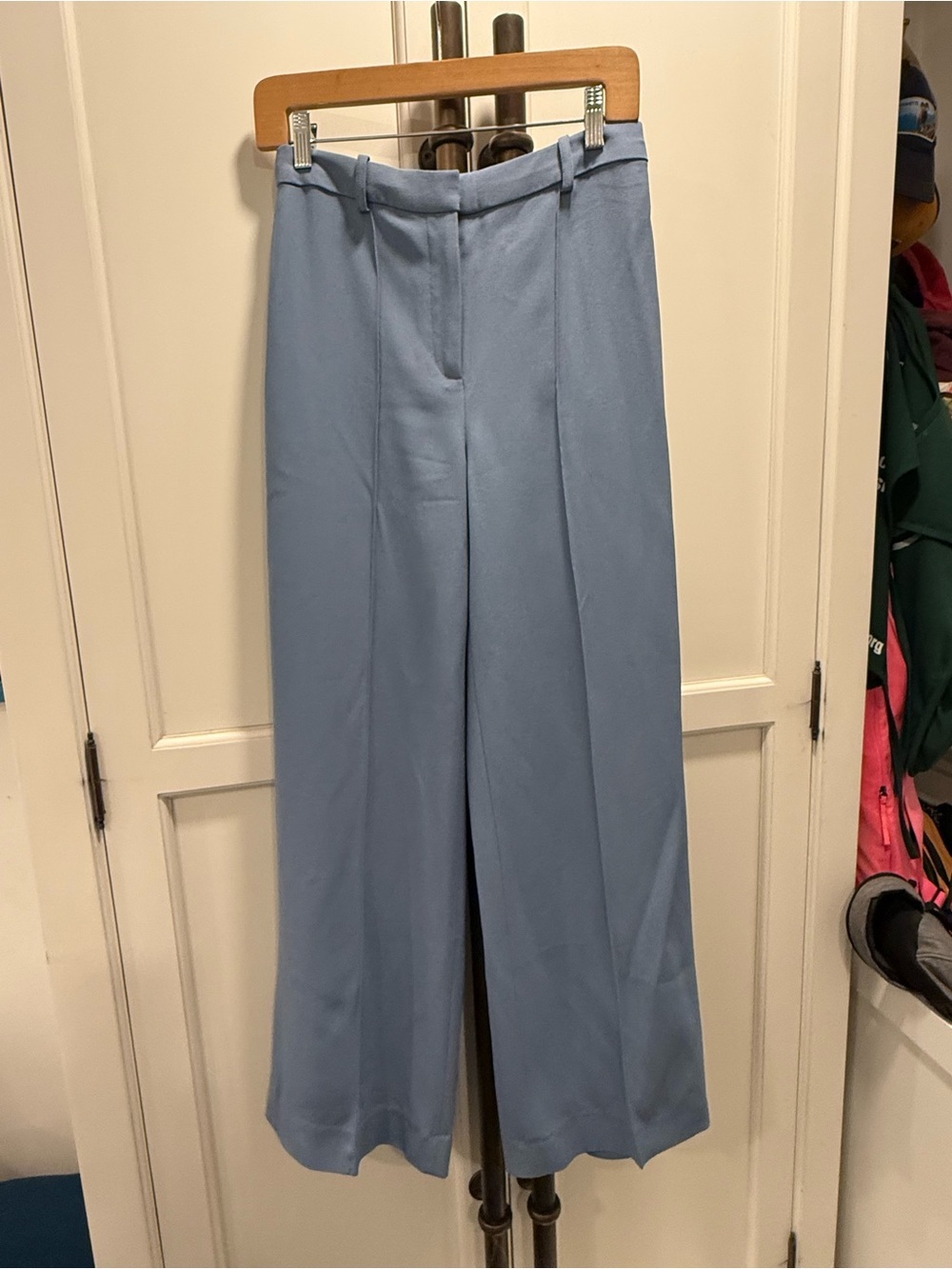 Sezane Powder Blue Wide-Leg Trousers